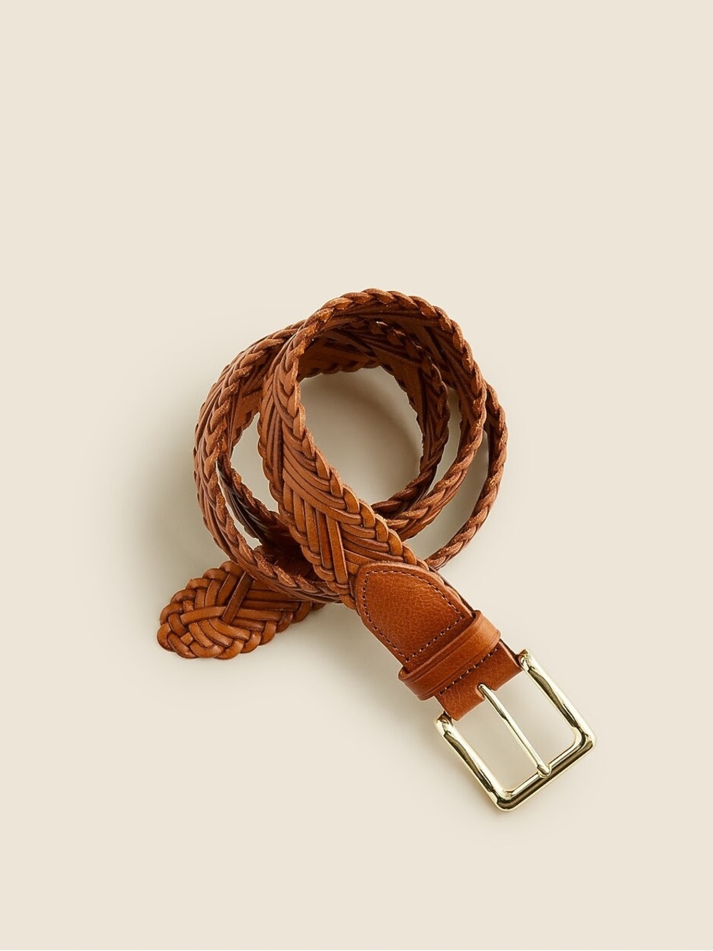 J. Crew- NWT, Italian Braided Leather Belt - Brown
